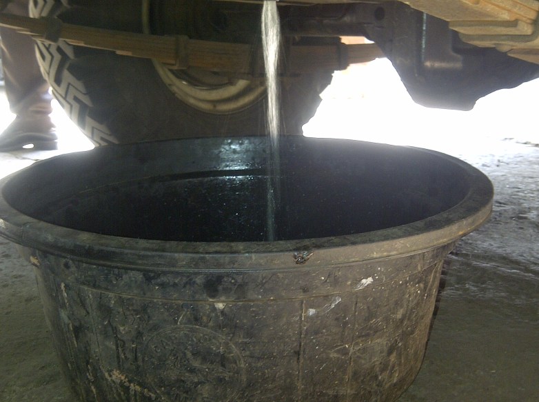 draining fuel tank