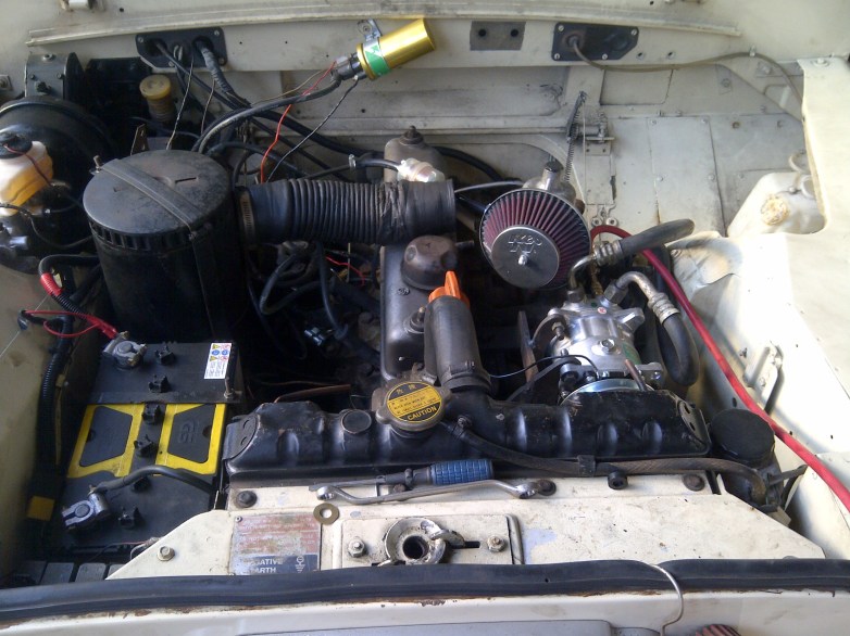 Land rover engine bay