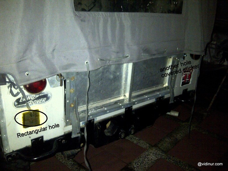 Argh... previous owner cut a square holes... not sure what is it for...